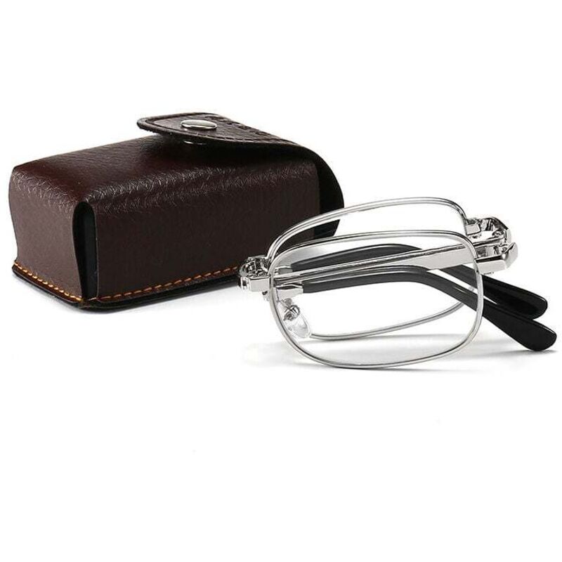 Faltbare Lesebrille mit Etui, Force 3.0 Brille, silber