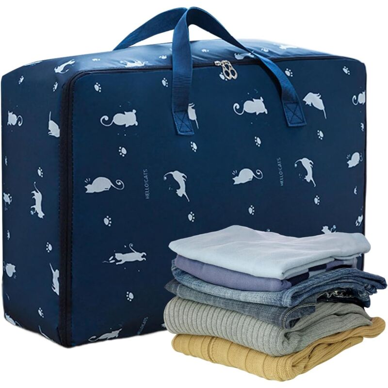 Faltbarer Aufbewahrungsbeutel mit Reißverschluss für Bettdecken, platzsparend, für Kleidung/Bettwäsche/Bettdecken, Schlafzimmer