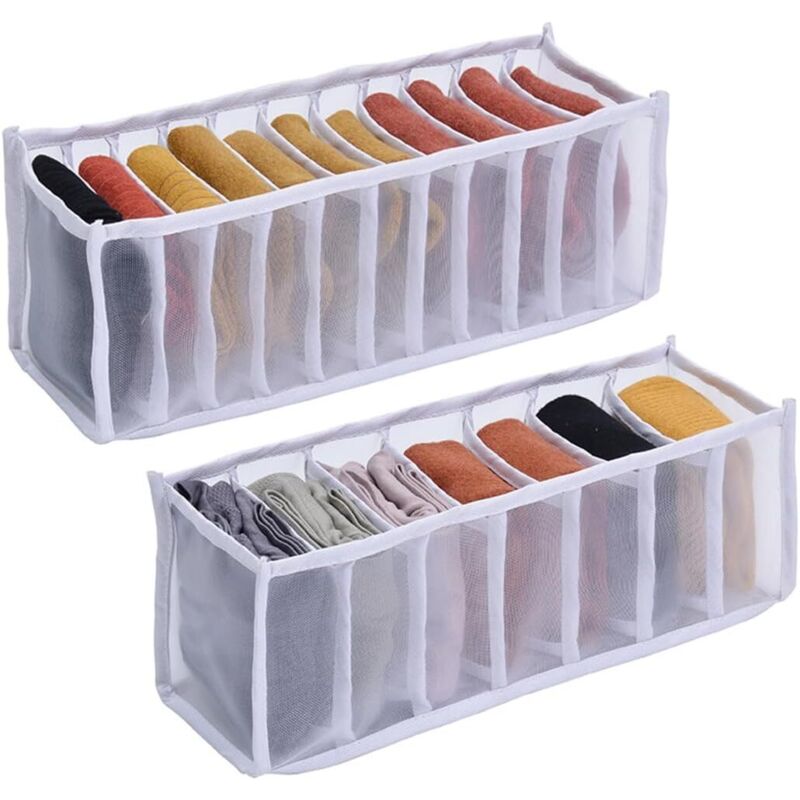 Linghhang - Faltbarer Schubladen-Organizer – 2 Stück Unterwäsche-Aufbewahrung, Kleidungsschubladen-Aufbewahrung, Kleidungs-Organizer, für Socken,