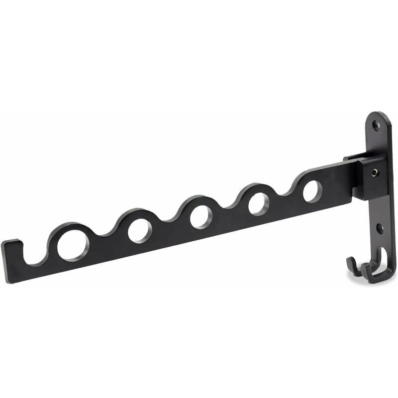 Gabrielle - Faltbarer Wand-Wäscheständer aus schwarzem Aluminium, Wäscheständer für Badezimmer – 30,5 x 13,5 x 3,1 cm