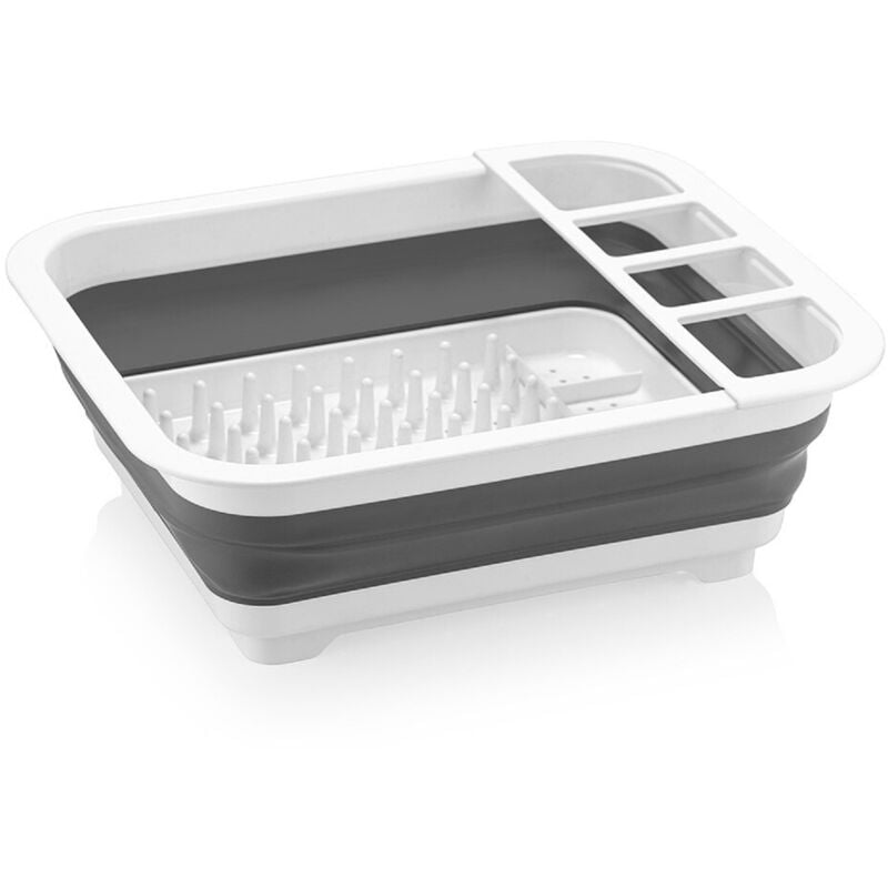 Faltbares Geschirr Abtropfgestell Geschirrablage Geschirr-Trockengestell 36,4x31x11,7cm Weiß