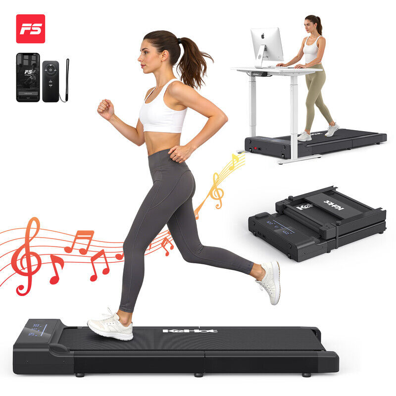 Faltbares Laufband/Walking Pad für Zuhause & Büro, 1–6 km/h, Leiser DC-Motor, Bluetooth & App-Steuerung (FitShow), Fernbedienung, Kompaktes