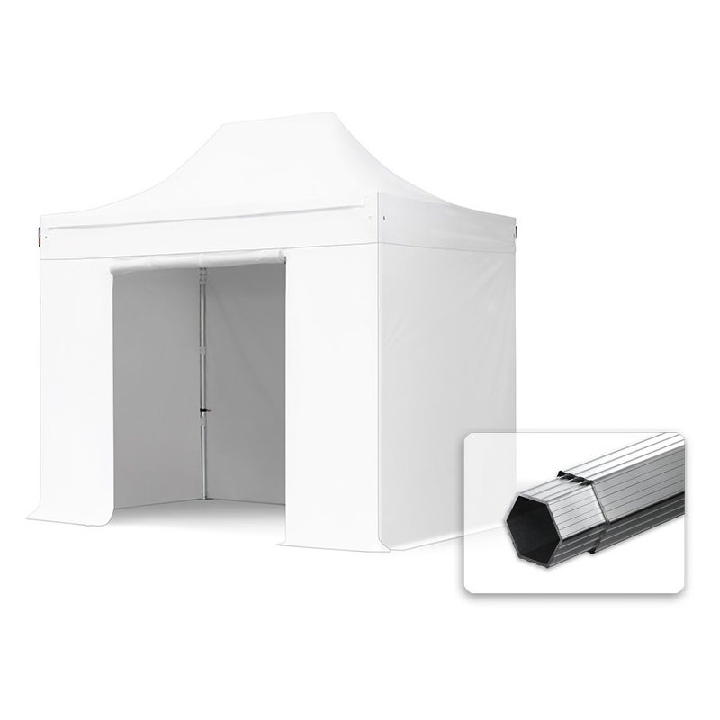 3x2 m Faltpavillon professional Alu 40mm, Seitenteile ohne Fenster, weiß