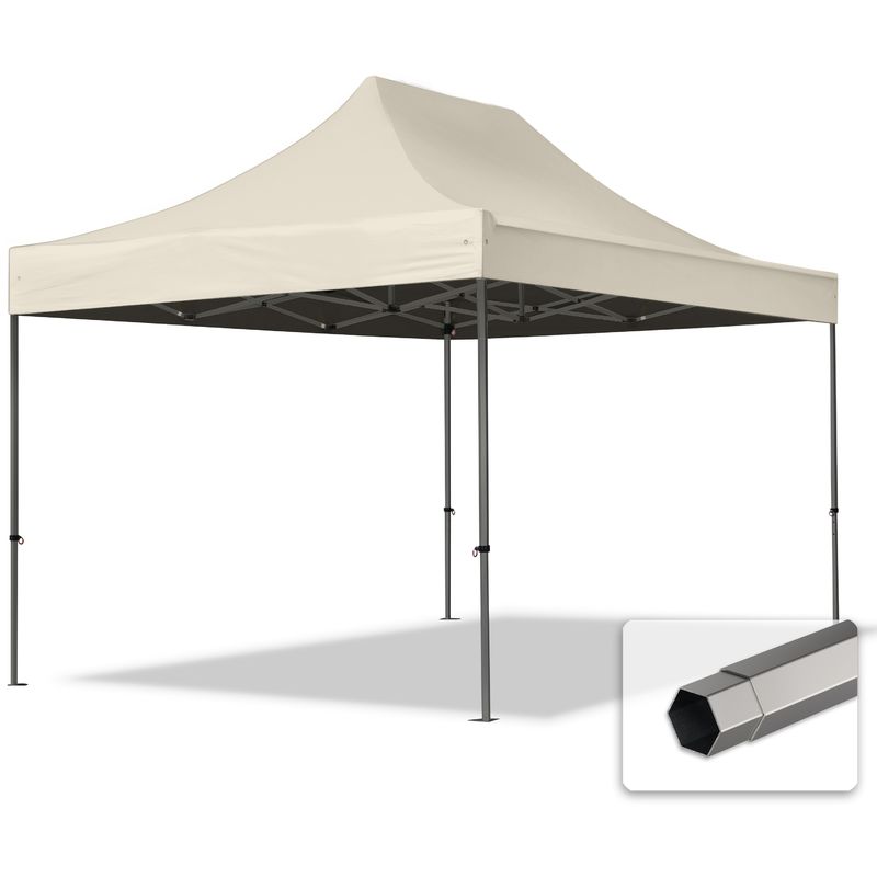 3x4,5 m Faltpavillon, premium Stahl 40mm, creme