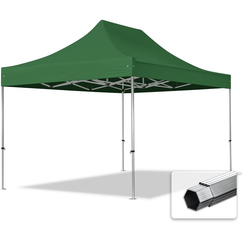 3x4,5 m Faltpavillon professional Alu 40mm, dunkelgrün