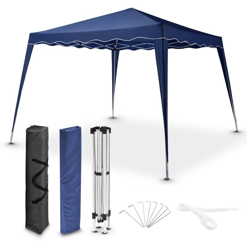 Juskys Faltpavillon Vivara 3x3 m – Pop-up Pavillon höhenverstellbar, UV50+ & wasserabweisend – Gartenzelt mit Tasche – Partyzelt für Garten – blau