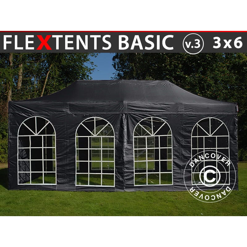 Faltzelt Faltpavillon Wasserdicht FleXtents Basic v.3, 3x6m