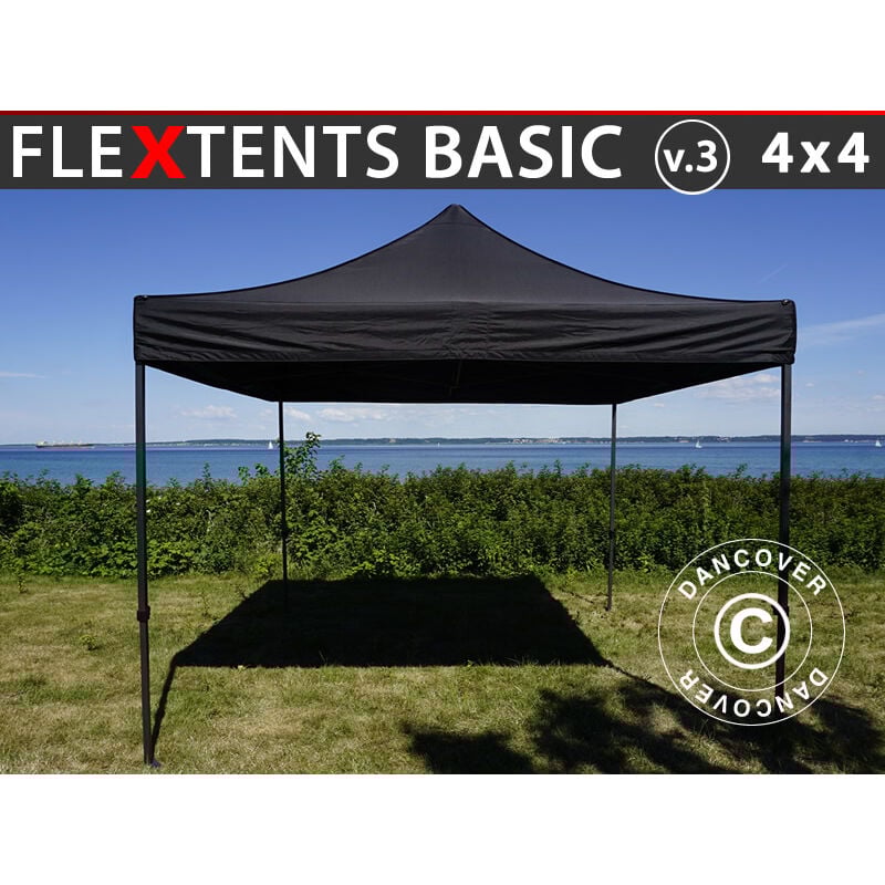 Dancover - Faltzelt Faltpavillon Wasserdicht FleXtents Basic v.3, 4x4m