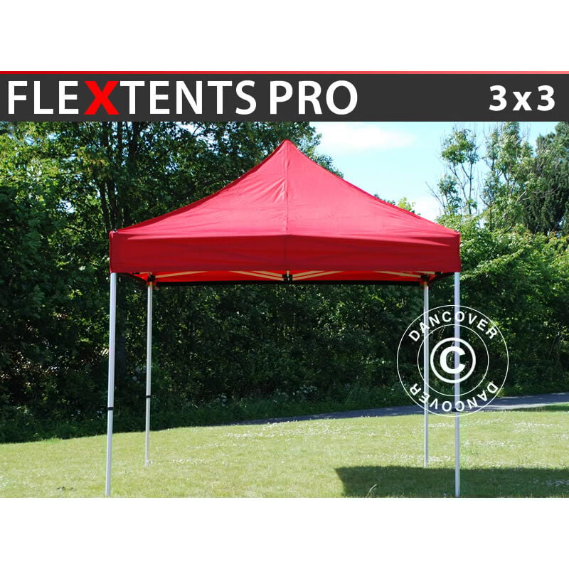 Dancover - Faltzelt Faltpavillon Wasserdicht FleXtents pro 3x3m Rot
