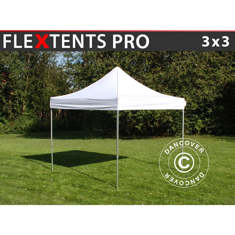 Dancover - Faltzelt Faltpavillon Wasserdicht FleXtents pro 3x3m Weiß
