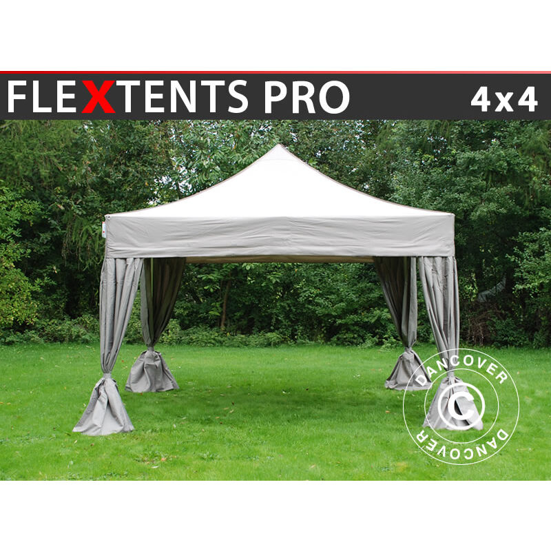 Dancover - Faltzelt Faltpavillon Wasserdicht FleXtents pro 4x4m Latte, mit 4