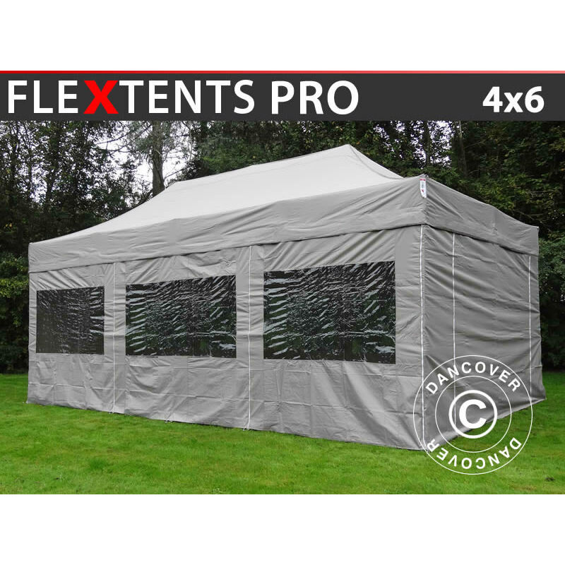 Faltzelt Faltpavillon Wasserdicht FleXtents pro 4x6m Latte, mit 8