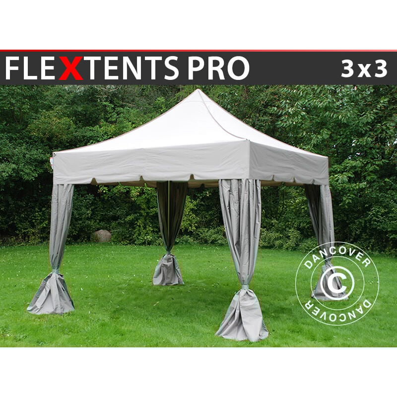 Faltzelt Faltpavillon Wasserdicht FleXtents pro 'Peaked' 3x3m