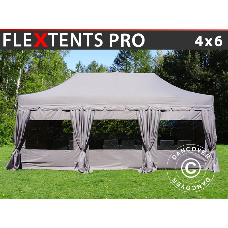 Faltzelt Faltpavillon Wasserdicht FleXtents pro 'Peaked' 4x6m