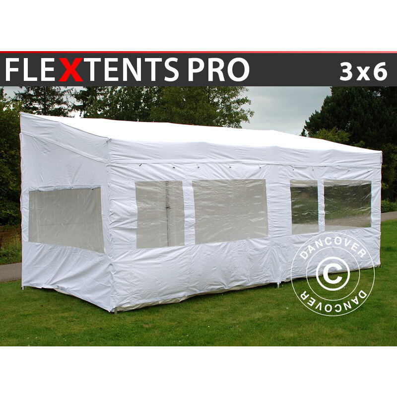 Faltzelt Faltpavillon Wasserdicht FleXtents PRO Trapezo 3x6m
