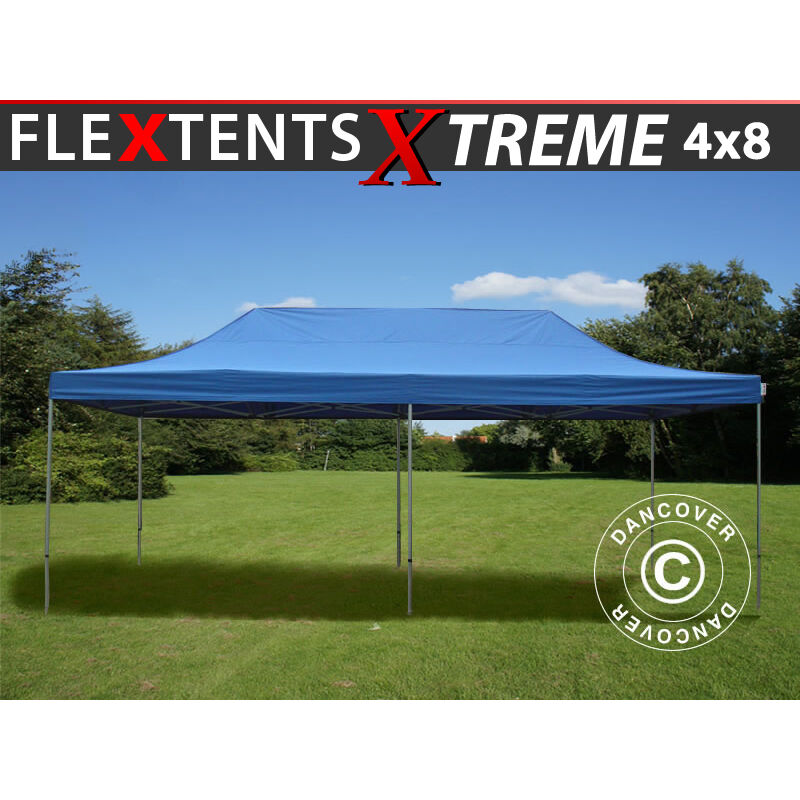 Faltzelt Faltpavillon Wasserdicht FleXtents Xtreme 60 4x8m Blau