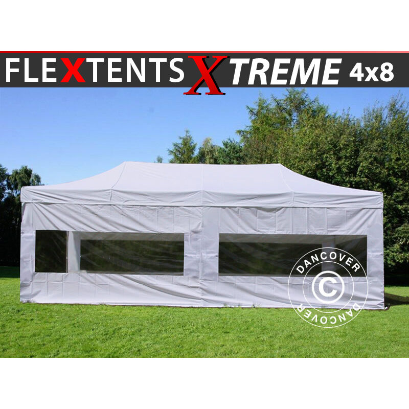 Faltzelt Faltpavillon Wasserdicht FleXtents Xtreme 60 4x8m Weiß,