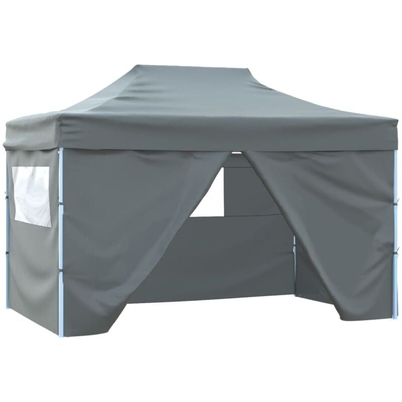 Faltzelt Pop-Up Faltpavillon Pavillon Faltbar für Camping/Markt/Festival mit 4 Seitenwänden 3x4,5 m Anthrazit XDGN958369 Bonnevie
