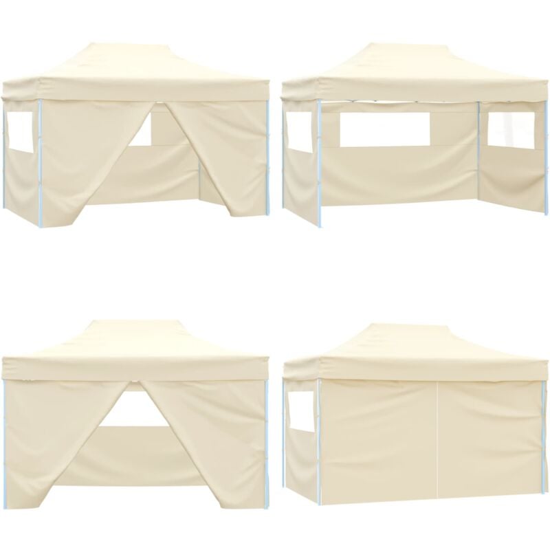 Vidaxl - Faltzelt Pop-Up mit 4 Seitenteilen 3 x 4,5 m Cremeweiß - Outdoor-Zelt - Gartenzelt - Partyzelt - Sonnenschutz - Wasserfestes Zelt - Home &