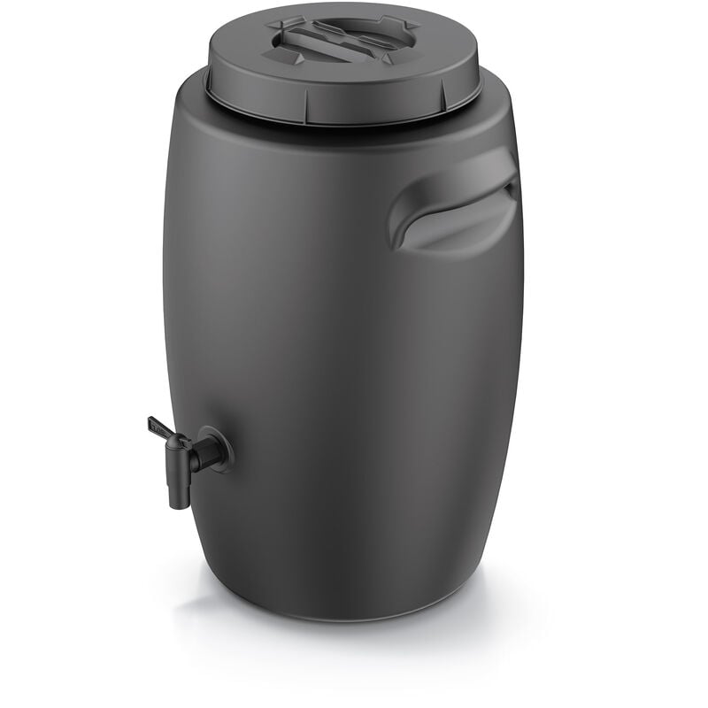 Fass zur Herstellung von organischem Dünger - 55 Liter - Kunststoff Dünger Tank 60 x 38 cm anthrazit - Kompost Behälter Düngerfass Flüssigdünger