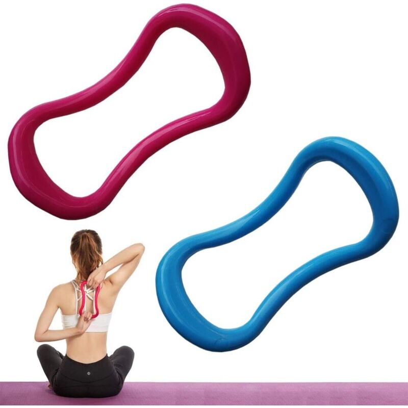 Faszien-Stretching-Ring, 2 Stück Yoga-Ring Pilates-Kreise, Yoga-Massage-Ring, Fitness-Stretching-Ring zum Dehnen, Bauch- und Rückendehnen (Blau und