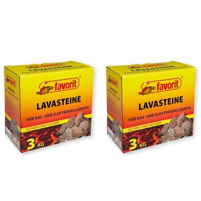 Favorit - 2er Set Lavasteine – für Gas- und Elektrogrill (2 x 3kg Karton)