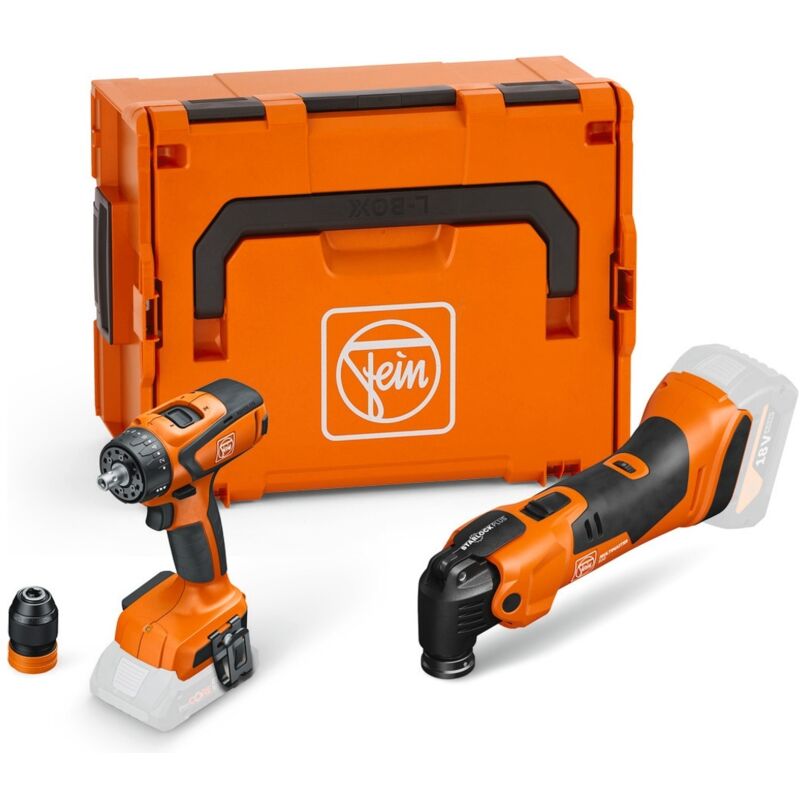 Fein Vorteils-Combo Akku: Akku MULTIMASTER AMM 500 & Akku-Bohrschrauber ASCM 18 QSW AS in L-Boxx - 99100000838