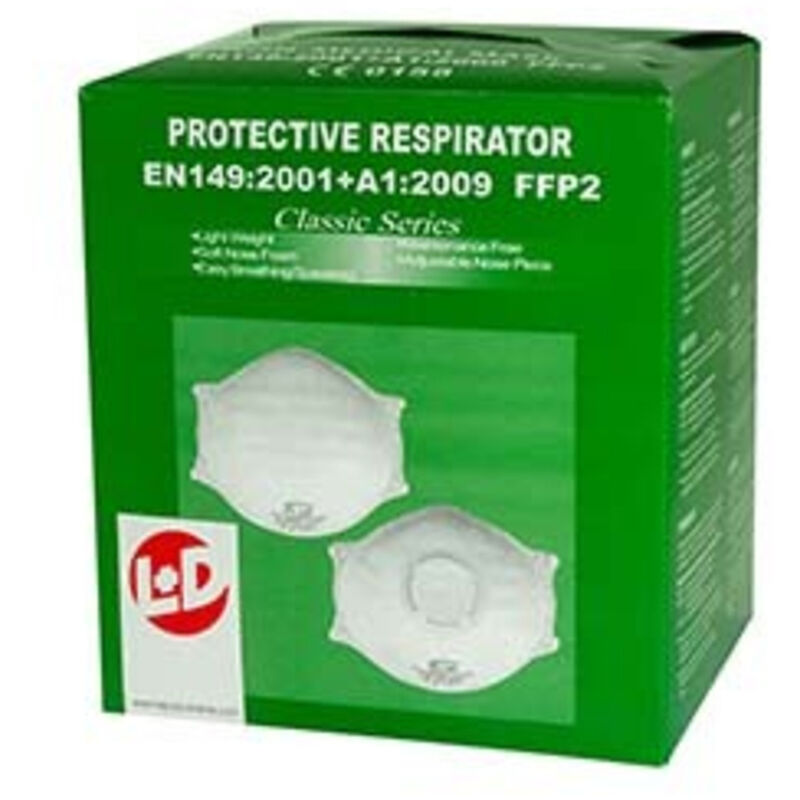 Leipold Doehle 26183 Feinstaubmaske mit Ventil FFP2 d 12 St. en 149:2001, en 149:2009 din 149:2001,