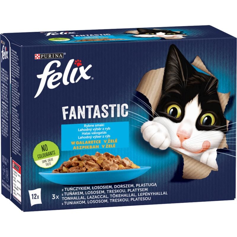 Felix Fantastisches Katzenfutter mit Fischgeschmack in Gelee 1,02 kg (12 x 85 g)