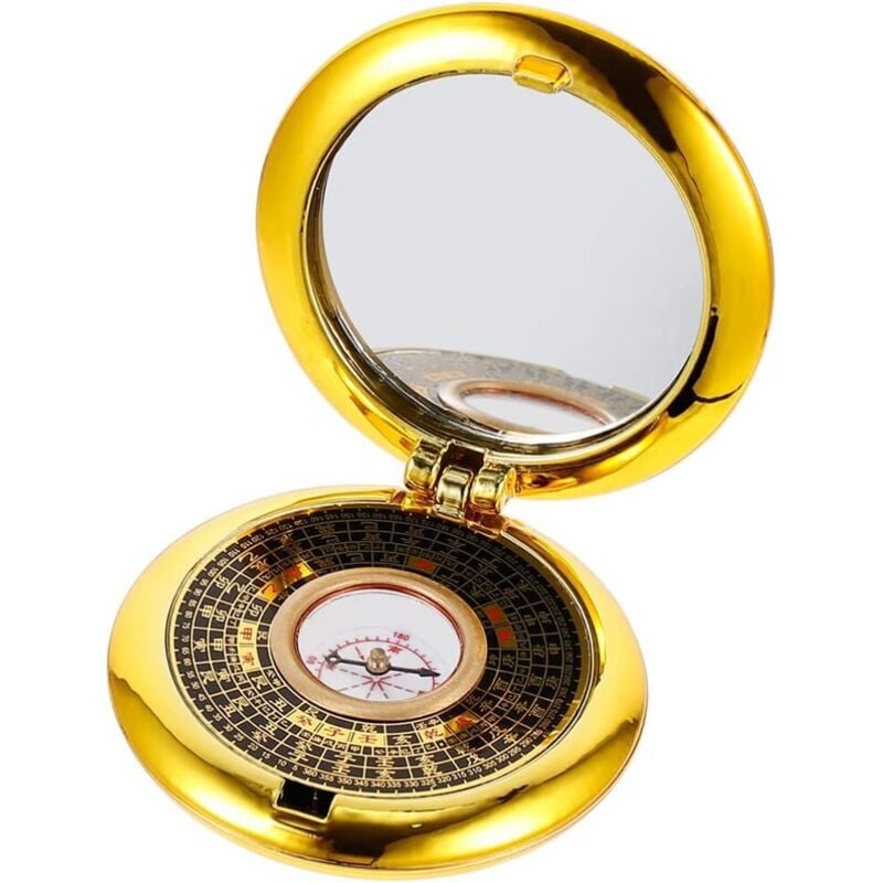 Feng-Shui-Kompass, chinesischer antiker Kompass, Bagua-Kompass, automatischer Kompass, eingebauter Spiegel, Füller für Geschenktüten zu Weihnachten