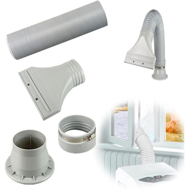 Fenster-Kit für mobile Klimaanlage, Abluftschlauch für Klimaanlagen, Durchmesser 105 mm, einstellbare Länge von 0,7 bis 1,7 m, für Klimaanlagen,
