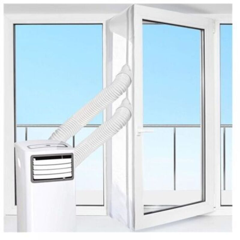 Fensterabdichtung Klimaanlage 300cm für Mobile Klimageräte, Ablufttrockner und Luftentfeuchter, Abluftschlauch Fensterabdichtung mit Reißverschluss,