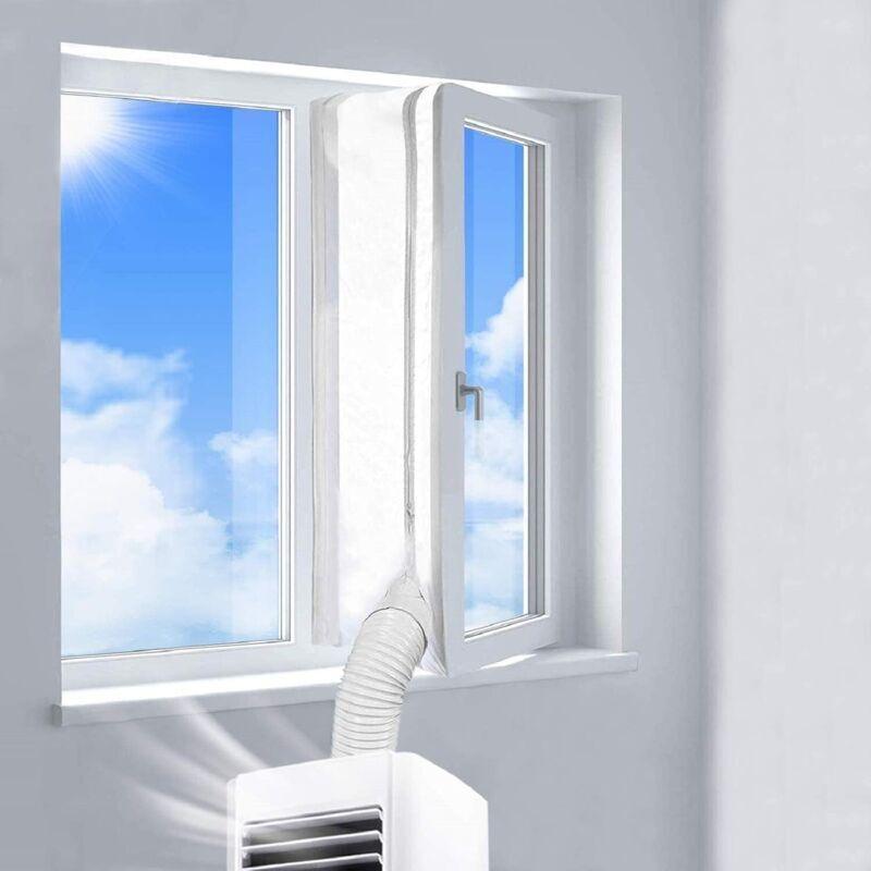 Fensterdichtung für Klimaanlagen, Fensterdichtung für mobile Klimageräte – Stoffdichtungsplatte mit Reißverschluss und Klebeverschluss