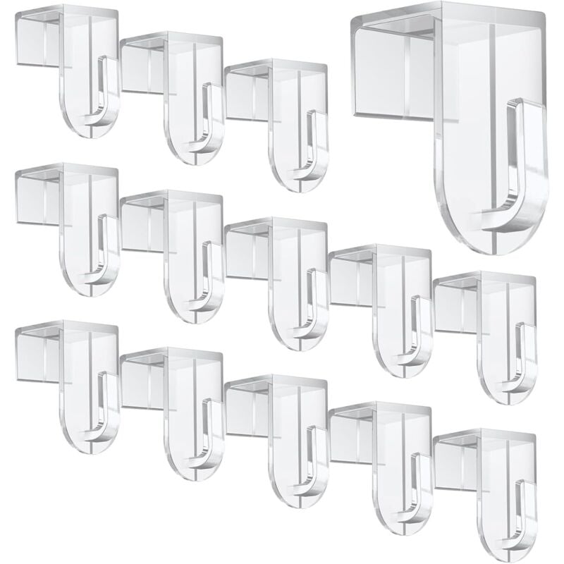 Fensterhaken, 14 Stück Fenster Aufhänger, Transparente Türhaken Für Fenster bis maximal 17 mm Falzmaß geeignet, Fensterhaken zum Einhängen für