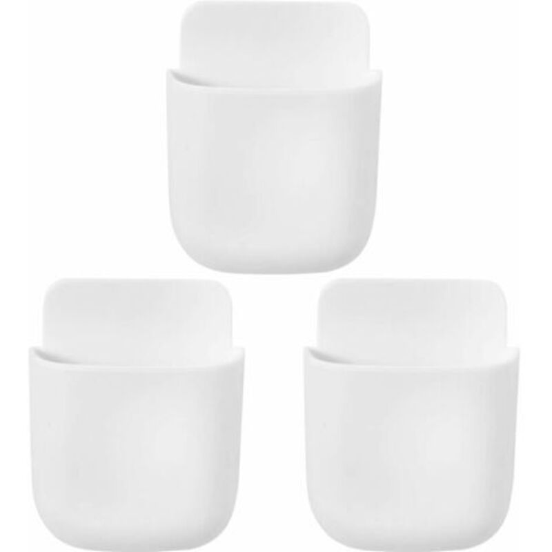 Fernbedienung Halter 3er Set - Wandhalterung und Aufbewahrungsbox für Fernbedienungen - TV, Audio, Multimedia - Weiß