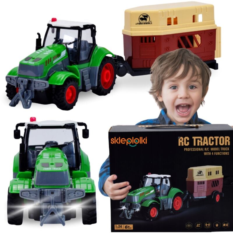 Ferngesteuerter Traktor Traktor Mit Anhänger Landwirtschaftliche Serie Rc Pilot + Batterie