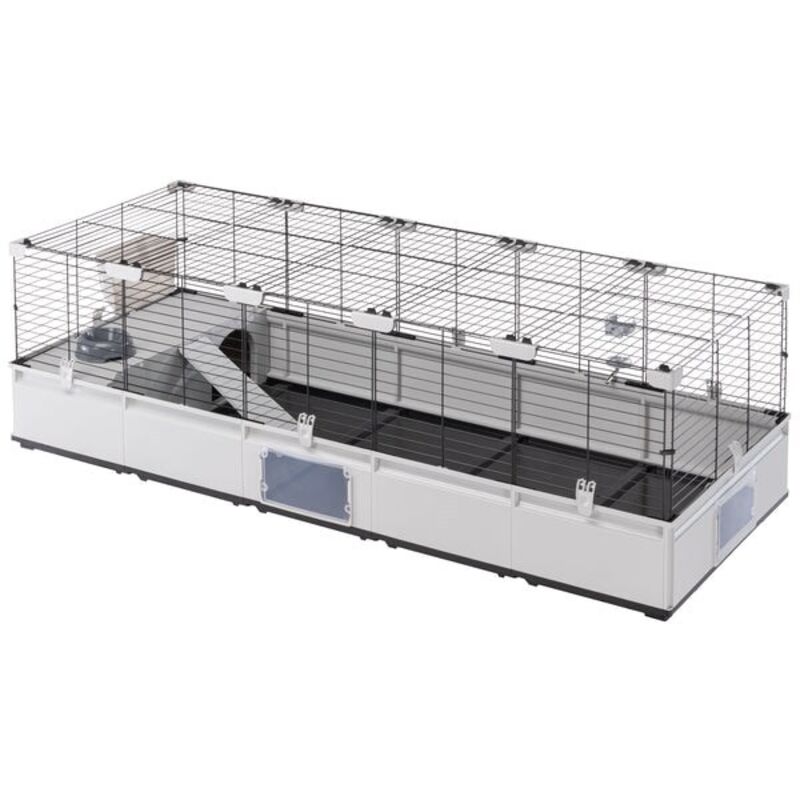 Ferplast - Käfig für Kaninchen, Meerschweinchen, Großer modularer Käfig, Meerschweinchen, mit Zubehör, ausziehbar, pflegeleicht, modular 4, 179 x 72