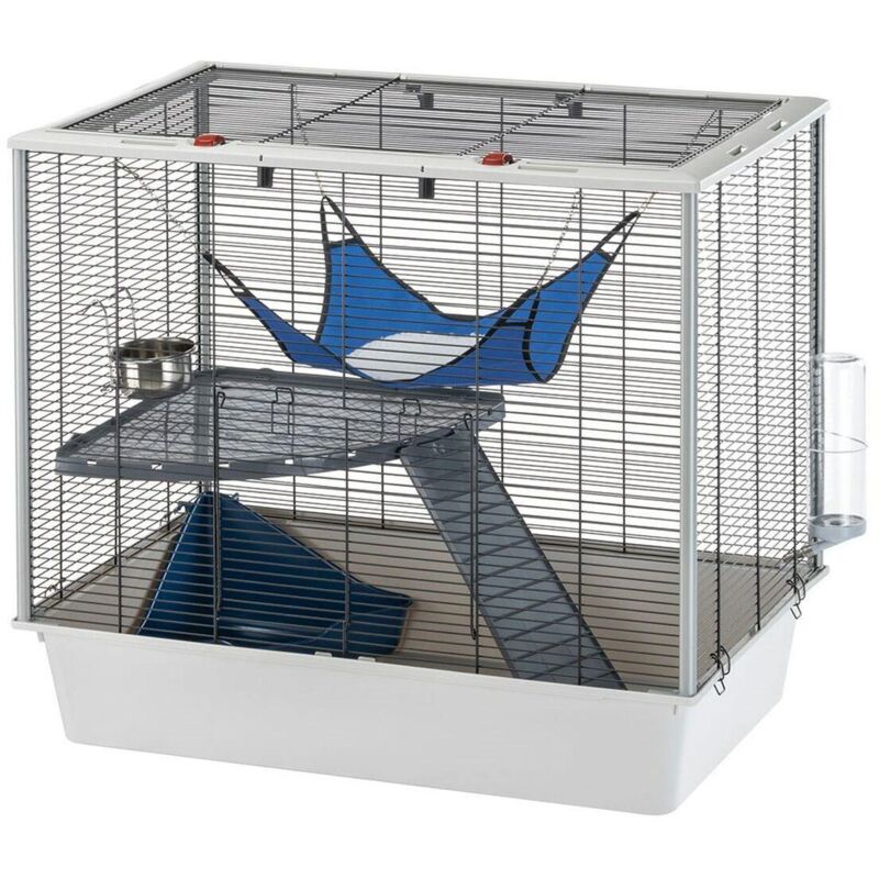 Ferplast - Komfortabler Käfig für Frettchen und Mäuse furat, mehrstufiger Aufbau inklusive Zubehör, verstärkte Ecken, rot, 78 x 48 x h 70 cm