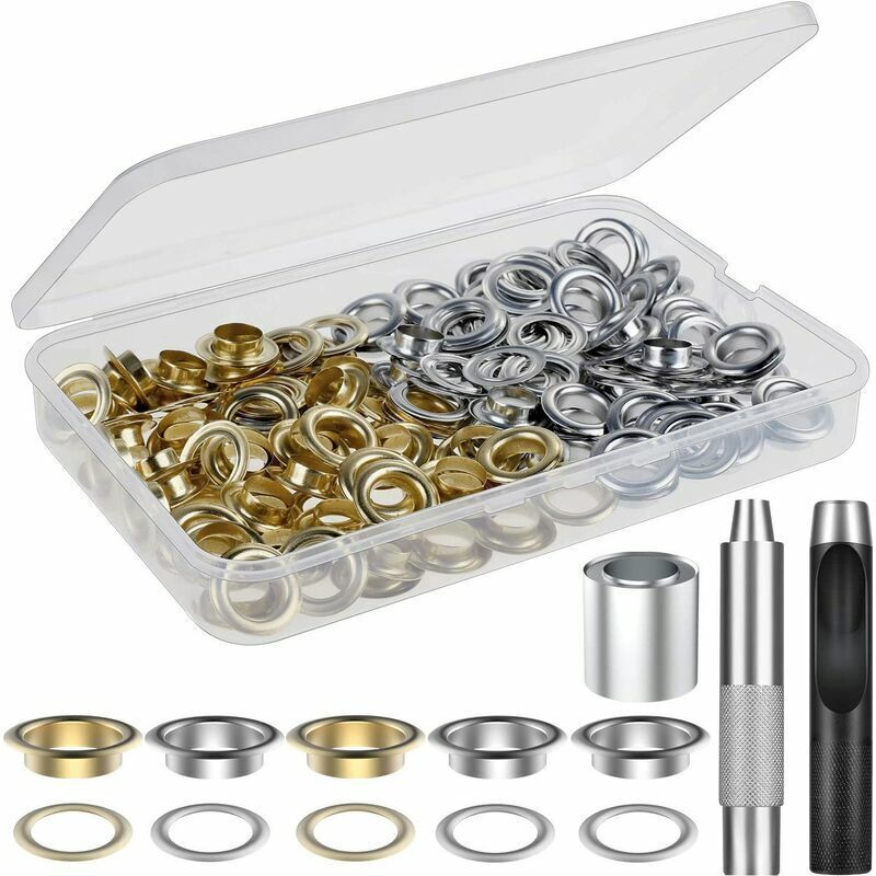 Ösen-Set mit 100 Teilen für Leder, Segeltuch, Zelte, Markisen (1/2 Zoll)