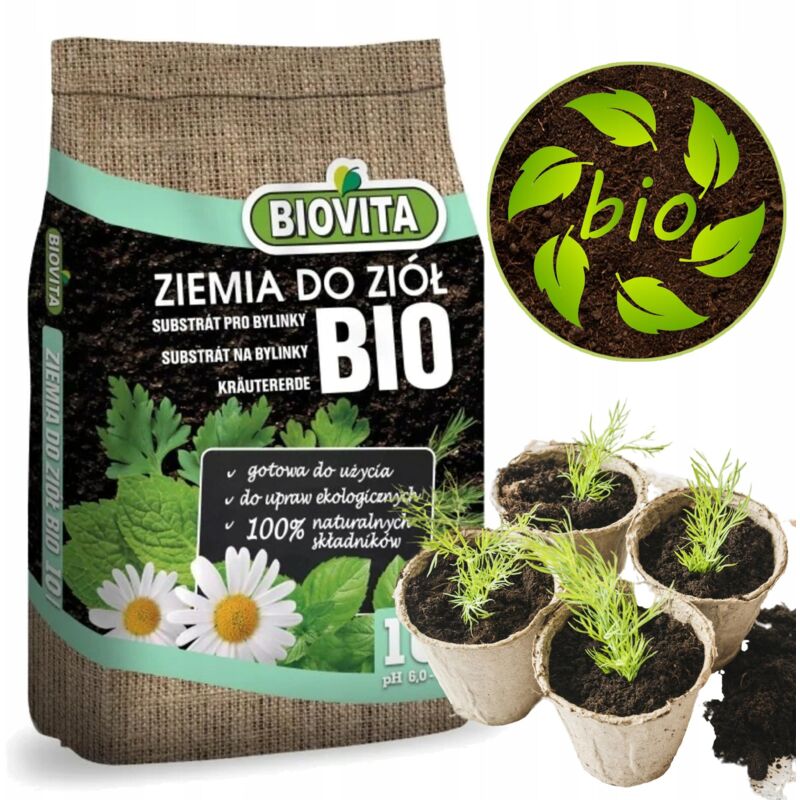 Fertiges Biovita Kräutererde Substrat 10L mit Dünger