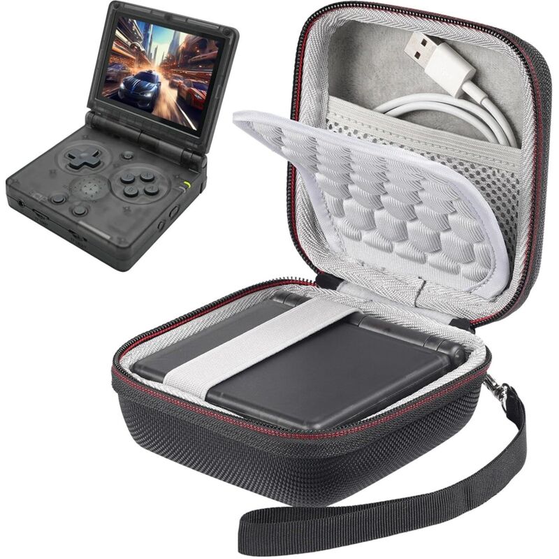 Festes Etui für Anbernic RG35XXSP/RG35XXSP Flip/RG34XXSP/Gameboy Advance SP Retro-Handheld-Spielkonsole, Reise-Aufbewahrungsbox für RG35XXSP mit