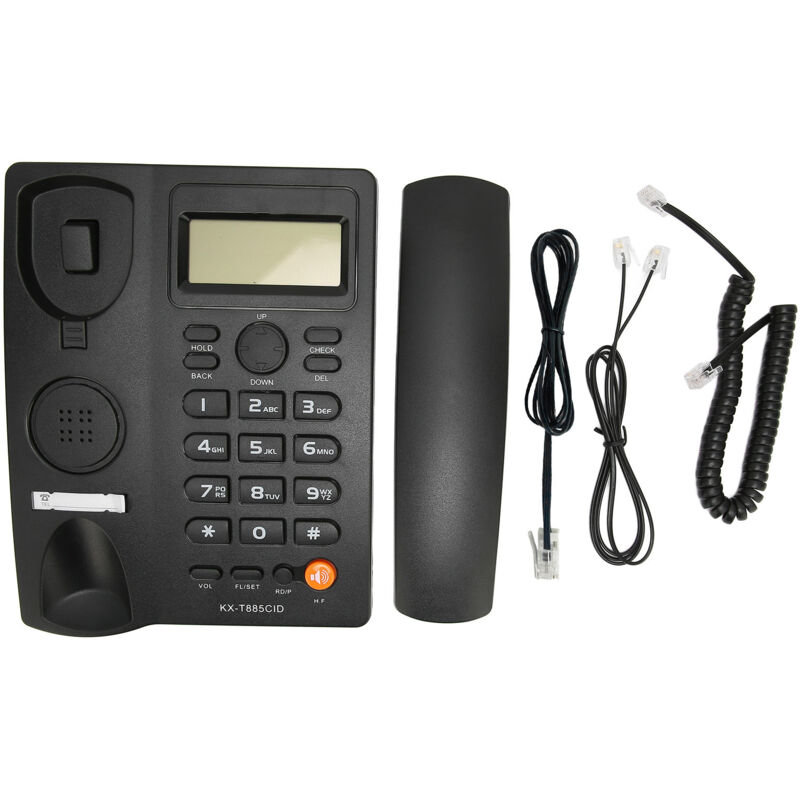 Festnetztelefon mit Display, Kurzwahl, Stummschaltung und Freisprechfunktion – Schwarz fürs Hotel