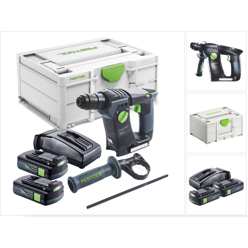 Bhc 18-Basic Akku Bohrhammer 18 v 1,8 j sds Plus Brushless + 2x Akku 3,0 Ah + Ladegerät + Systainer - Festool