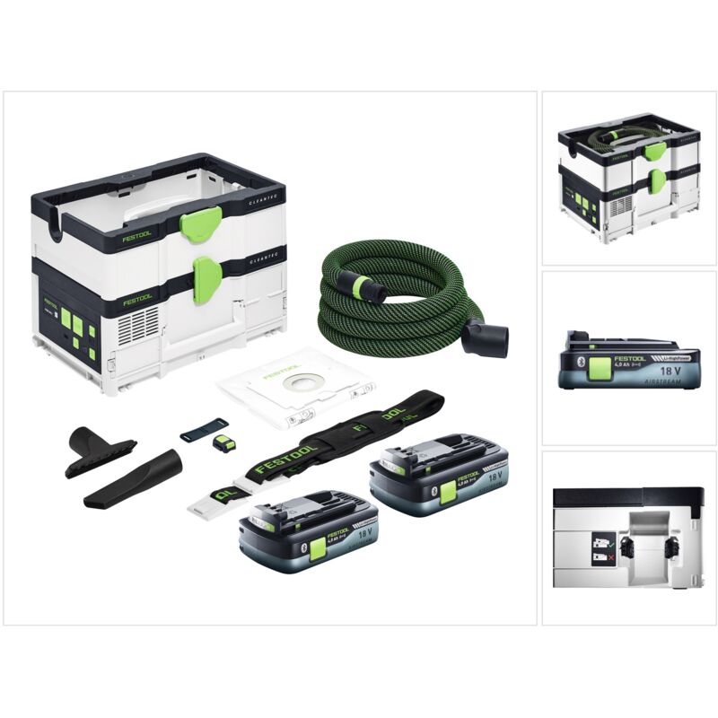 Ctlc sys Akku Absaugmobil 36 v ( 2x 18 v ) Staubkl. l + 2x Akku 4,0 Ah - ohne Ladegerät - Festool
