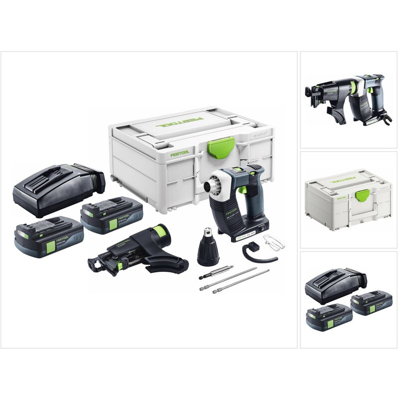 Duradrive dwc 18-4500 Basic Akku Bauschrauber 18 v 14 Nm Brushless + 2x Akku 3,0 Ah + Ladegerät + Systainer - Festool