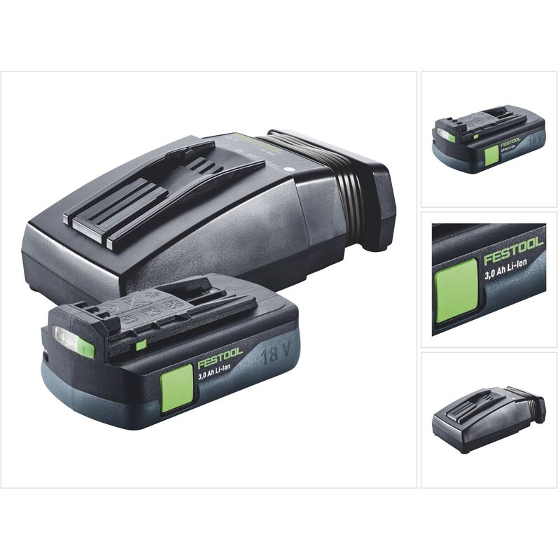 Energie Set 1x bp 18 Li 3,0 c Akku 18 v 3,0 Ah / 3000 mAh Li-Ion ( 577658 ) + tcl 6 Ladegerät ( 201135 ) - Festool