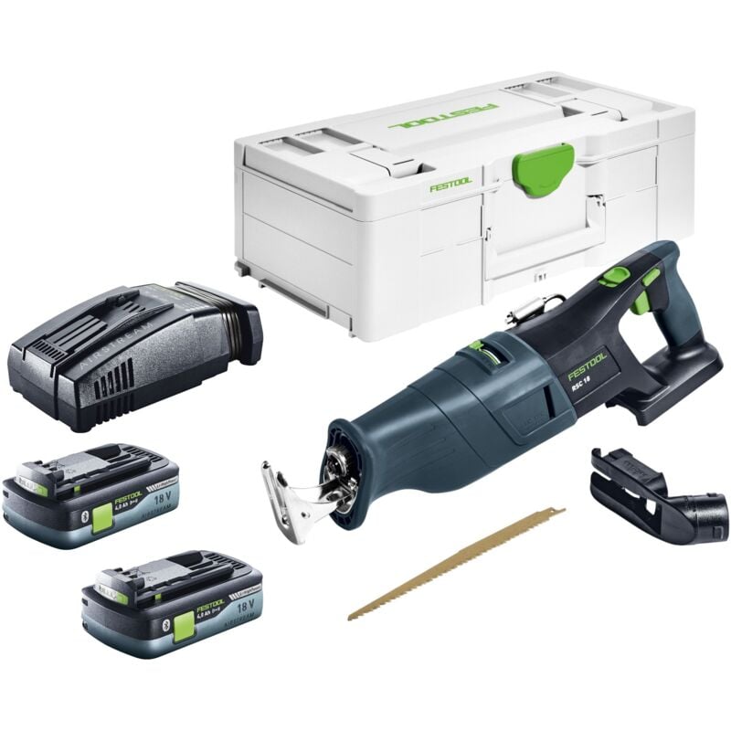 Rsc 18 EB-Basic Akku Säbelsäge 18 v Brushless + 2x Akku 4,0 Ah + Schnellladegerät + Systainer - Festool