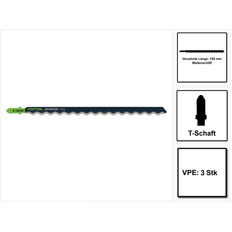 Stichsägeblatt s 155/W/3 Building Materials Insulation – 204345 - Festool