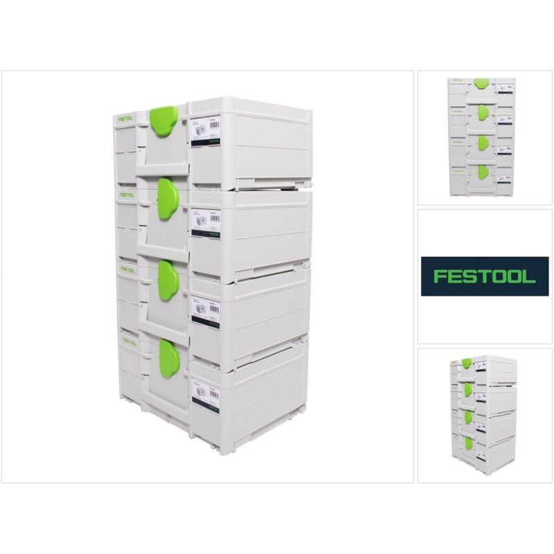 Systainer Set 4x SYS3 m 187 ( 4x 204842 ) 15,9 Liter 396x296x187mm Werkzeugkoffer koppelbar - Festool