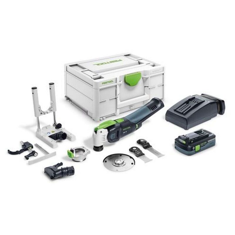 Akku-Oszillierer osc 18 hpc 4,0 EI-Set vecturo, incl. 1x Akku 4 Ah, Schnellladegerät, Zubehör, Systainer - Festool